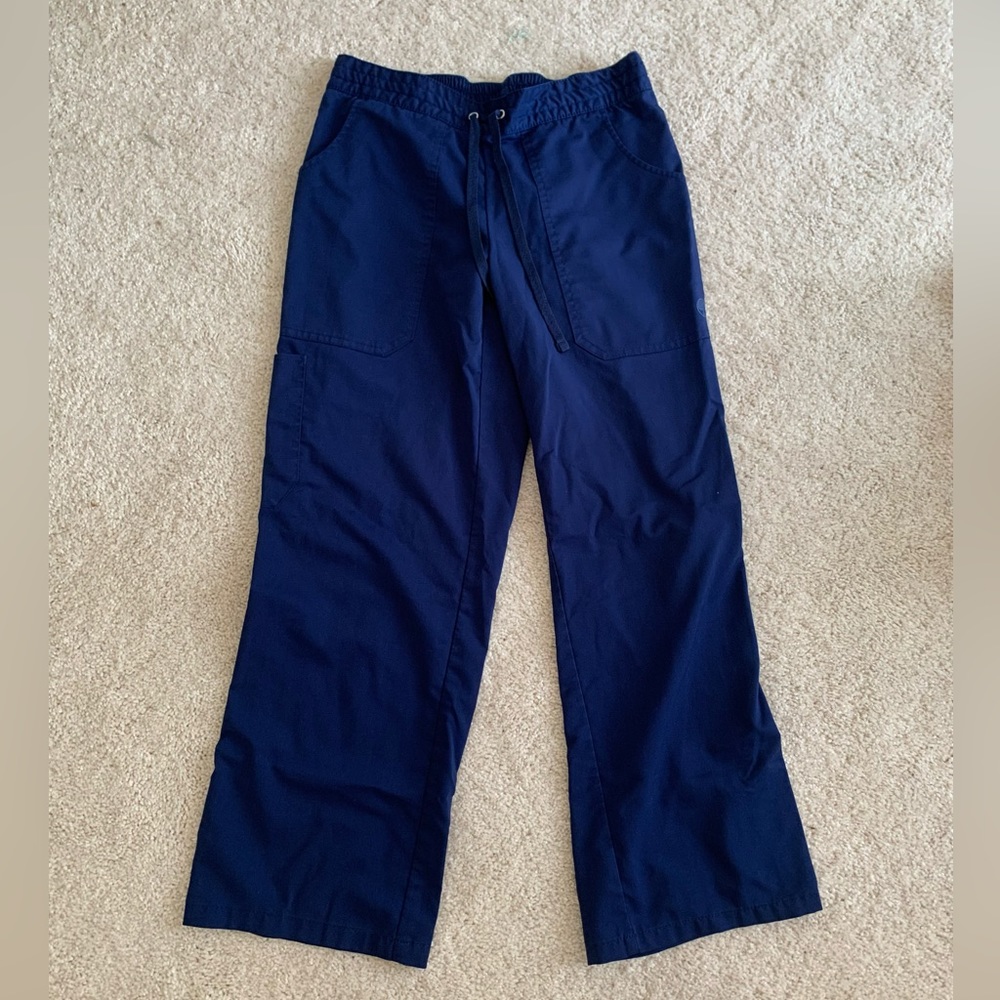 Purple Label by Healing Hands Navy Blue Scrub Pants XS Petite